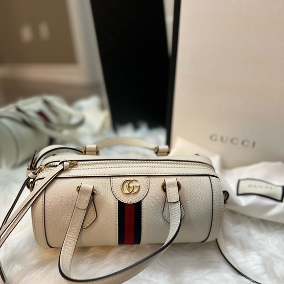 Gucci Ophidia Boston Bag Small Leather in white. - Picture 3 of 7